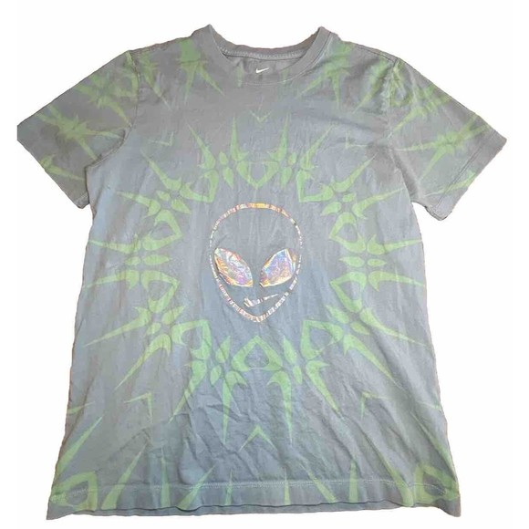 Nike Other - Nike Alien Festival Graphic T-Shirt Mens Small Blue The Swoosh Is Out There Tee‎
